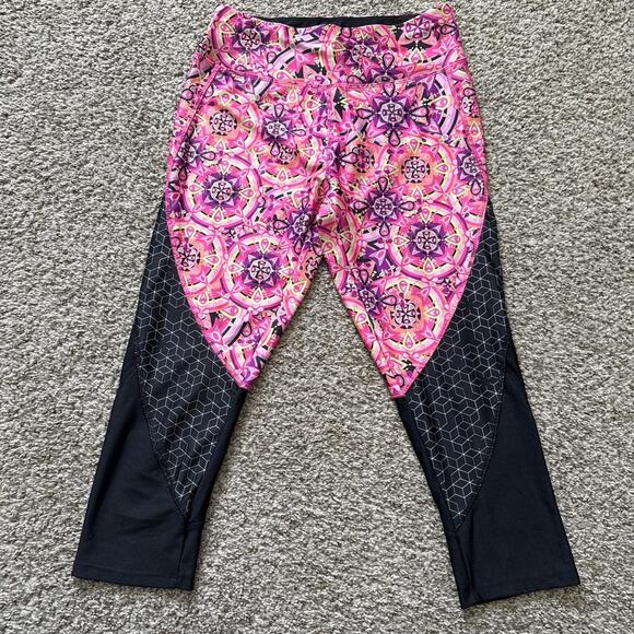Danskin now womens pink and and‎ Black Capri Athletic Leggings Small - Picture 1 of 6